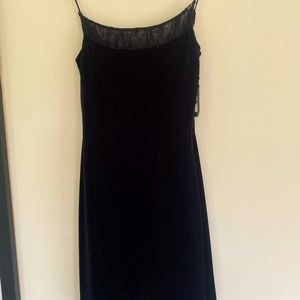 Black Velvet and Lace Cocktail Dress